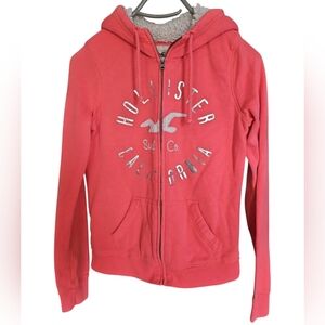 Hollister Women's SmallCoral Sherpa Lined  Zip-Up Hoodie
